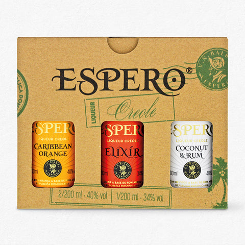 Espero Creole Giftset -Orange-Coconut-Elixir- 38% 3x0,2L